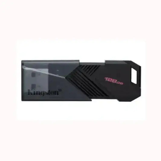 Pendrive KINGSTON da 128GB con design nero compatto e resistente per archiviazione dati