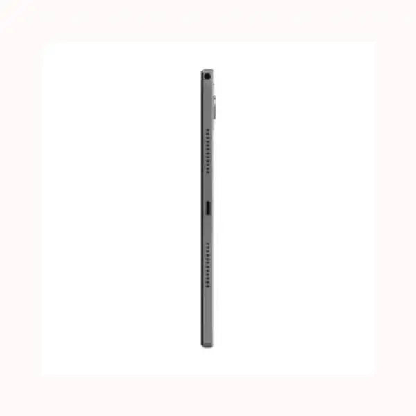 Profilo sottile di lenovo tablet grigio con porte e altoparlanti laterali vista di lato