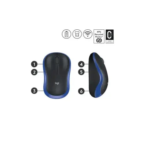 LOGITECH MOUSE OTTICO WIRELESS M185 BLU 910-002239 - Mouse - TecnoRoyal