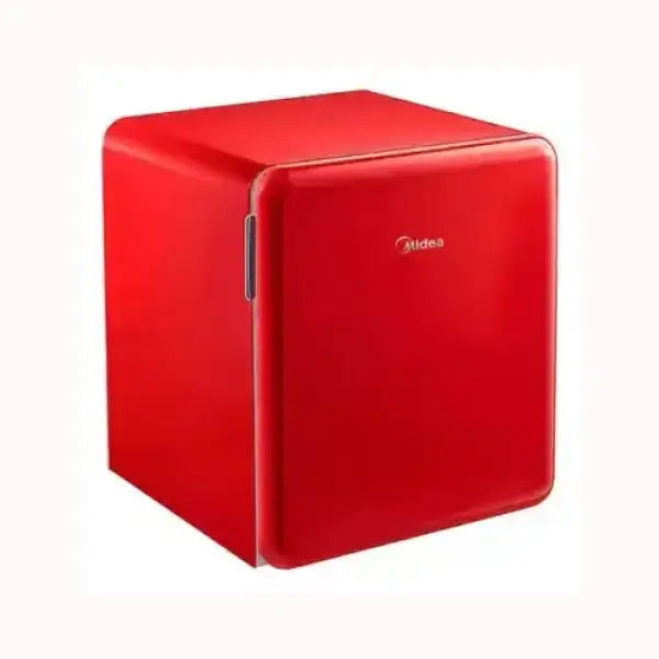 Frigorifero compatto rosso MIDEA dal design moderno con porta a battente per spazi piccoli