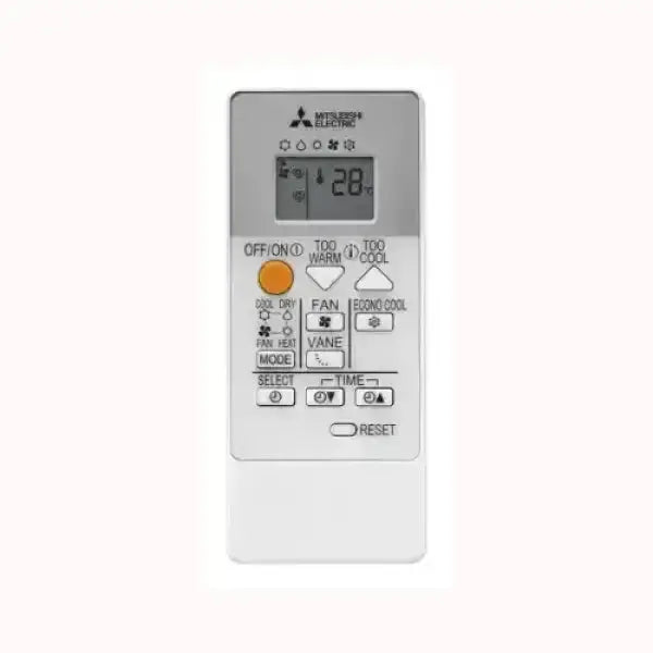 Telecomando condizionatore MITSUBISHI con display digitale e pulsanti funzione per controllo temperatura