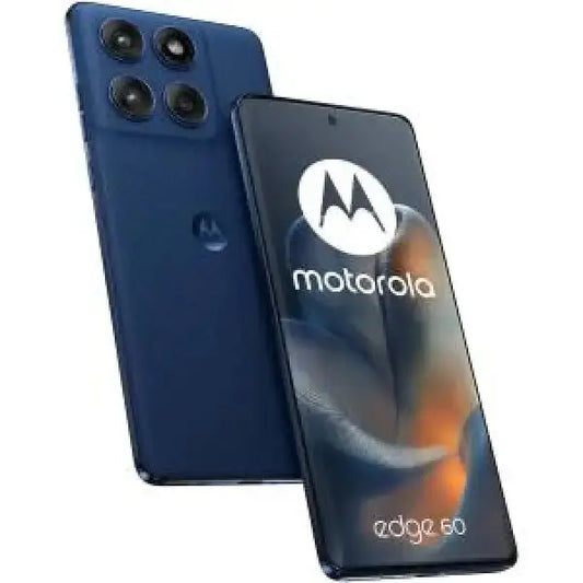 Smartphone Motorola Edge 60 blu con tripla fotocamera posteriore e display curvo ad alta definizione