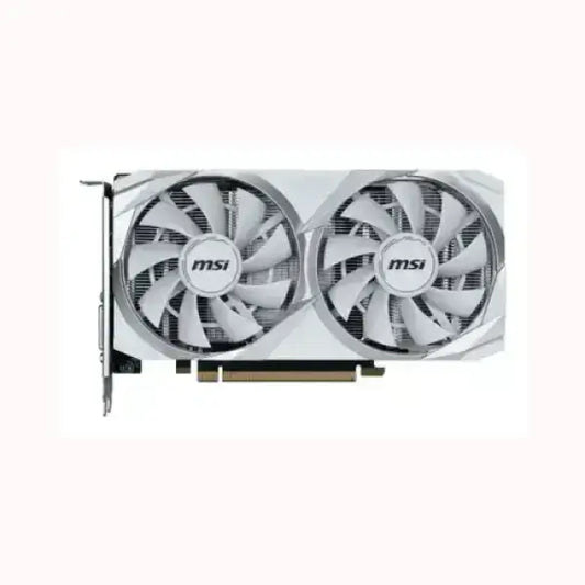 Scheda video MSI con doppia ventola bianca per prestazioni di raffreddamento elevate
