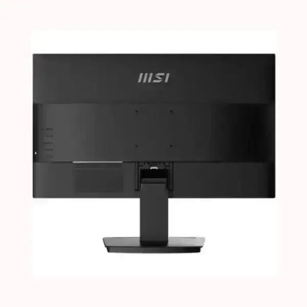 Monitor MSI vista posteriore con supporto regolabile e design nero elegante