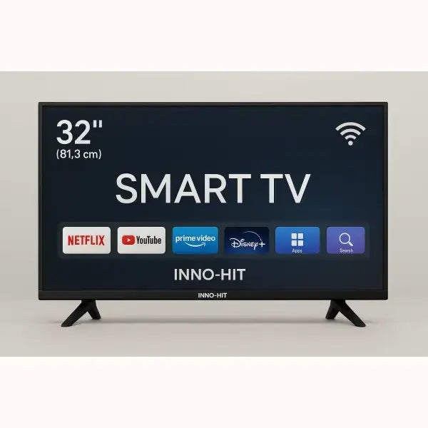 Televisione Smart TV INNO-HIT 32 pollici con app Netflix YouTube Prime Video Disney+ e connettività WiFi