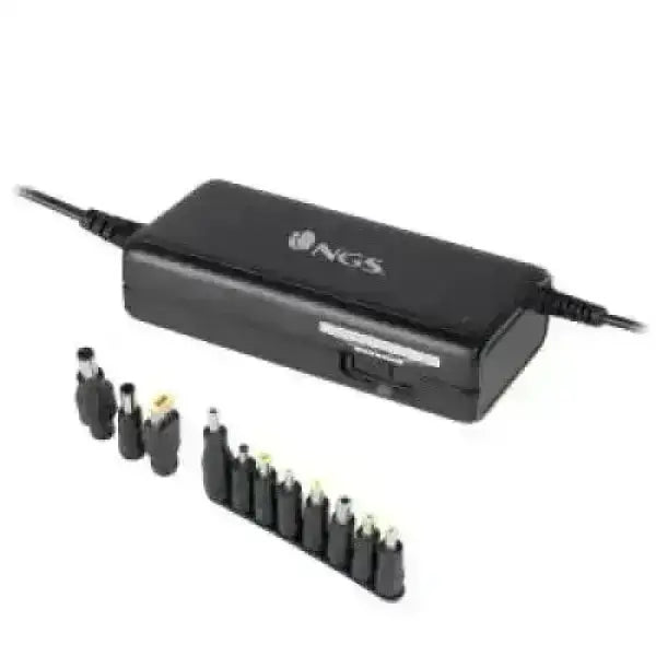Alimentatore universale NGS per laptop nero con cavi e 8 adattatori intercambiabili per portatili