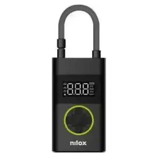 Nilox compressore portatile nero con display digitale e design compatto per accessori mobilità