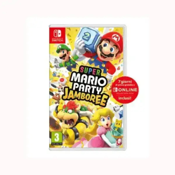 Copertina del videogioco Super Mario Party Jamboree per NINTENDO Switch con personaggi colorati