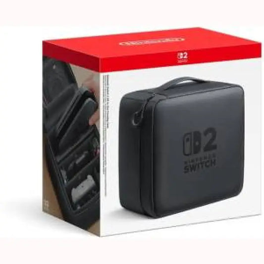 Custodia protettiva nera per console Nintendo Switch 2 con manico e spazio per accessori