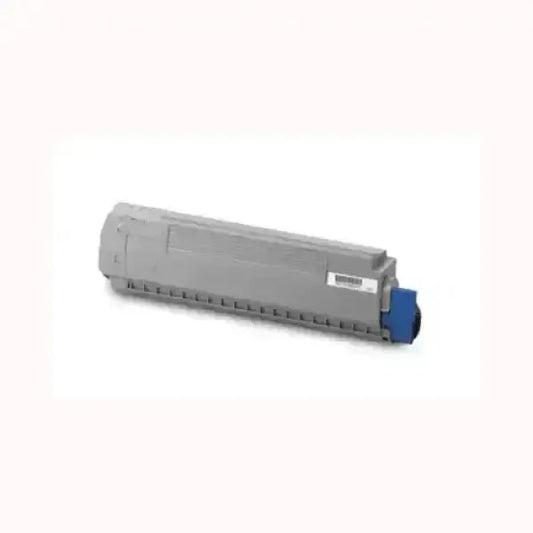 Cartuccia toner grigia con estremita blu per stampante OKI compatibile alta resa ideale per ufficio