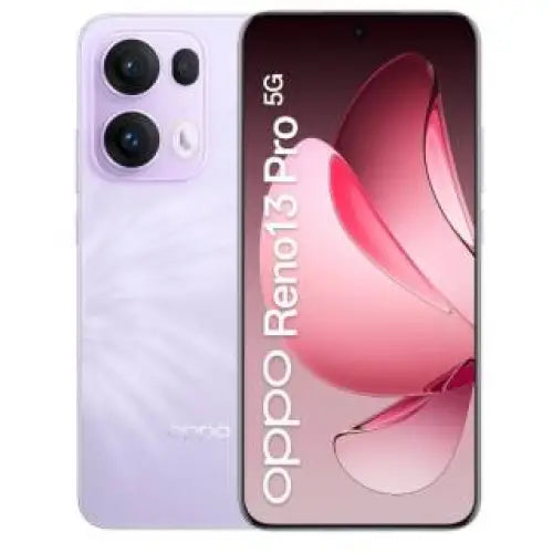 Smartphone OPPO Reno13 Pro 5G in colore viola con fotocamera triple e display AMOLED