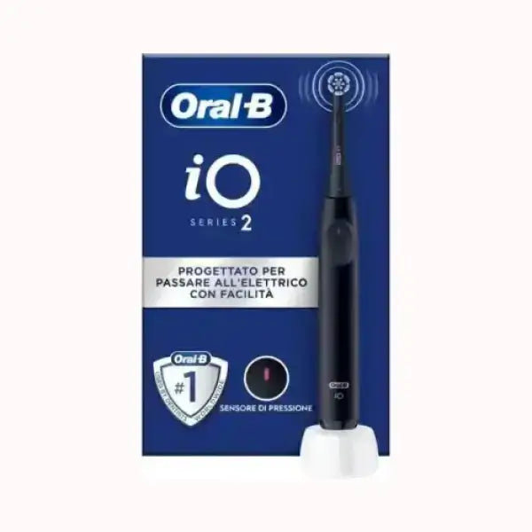 Spazzolino elettrico Oral-B iO Series 2 nero con sensore di pressione e base di ricarica