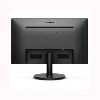 Philips monitor visto da dietro con supporto rotondo e design nero elegante