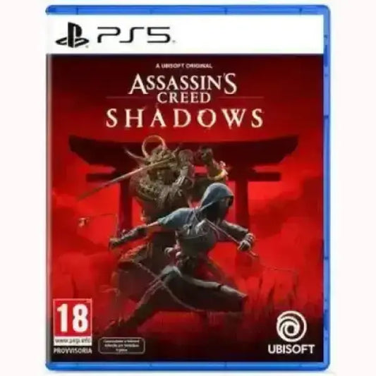 Copertina di Assassin's Creed Shadows gioco PS5 Ubisoft con protagonista armato in azione