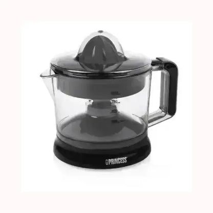 Spremiagrumi PRINCESS trasparente con base nera e manico per estrarre succo fresco