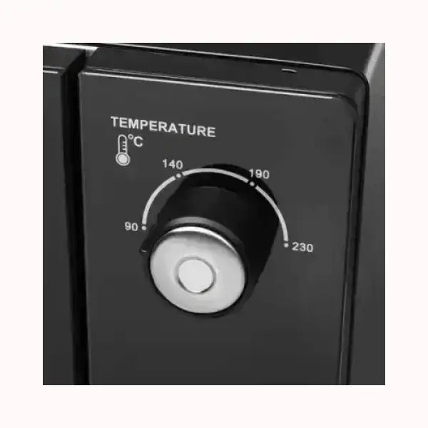 Dettaglio della manopola di regolazione della temperatura del fornetto PRINCESS in nero