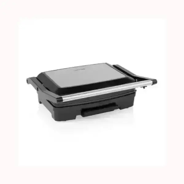 Bistecchiera elettrica PRINCESS nera con coperchio chiuso e manico in acciaio inox