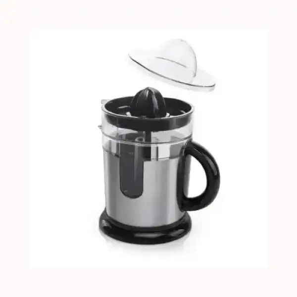 Spremiagrumi PRINCESS in acciaio inox con contenitore trasparente e manico ergonomico nero
