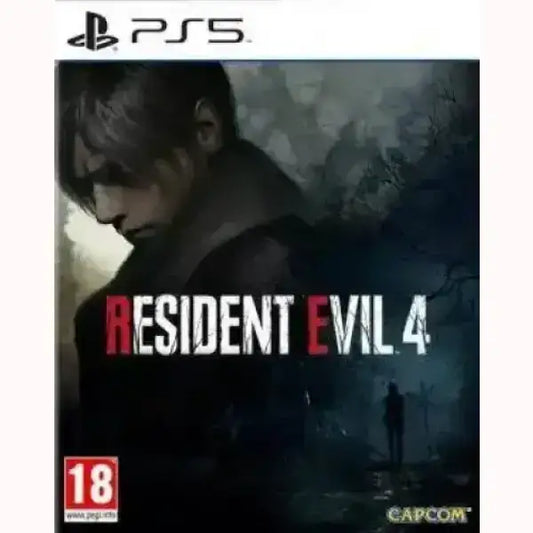 La couverture du jeu Resident Evil 4 PS5 de Capcom représentant le protagoniste dans l'obscurité