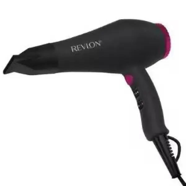 Asciugacapelli Revlon nero con beccuccio concentratore piccolo elettrodomestico per capelli