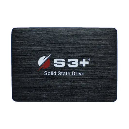 Disque SSD S3 Plus noir avec logo blanc et rouge pour un stockage rapide