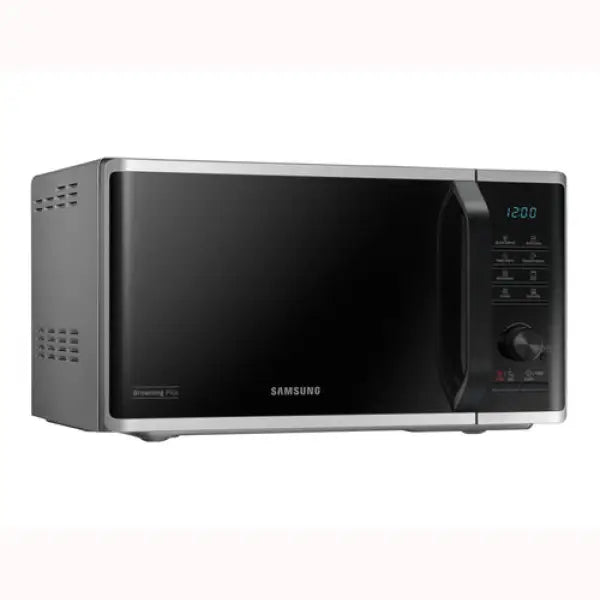 Samsung Forno Microonde elegante in acciaio inox con pannello digitale e comandi rotativi