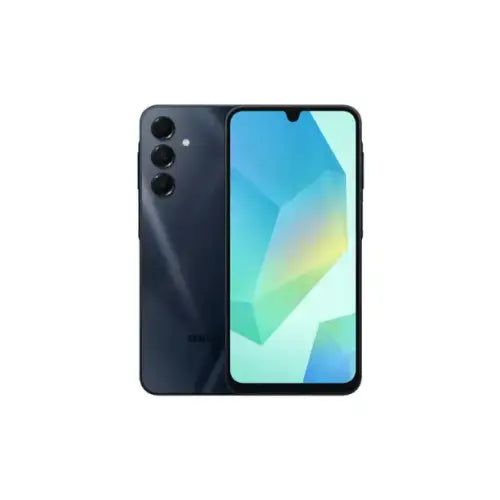 Smartphone Samsung Galaxy A16 colori Nero Blu con display a tappeto e tripla fotocamera posteriore