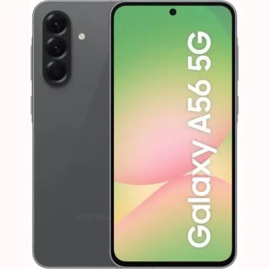 Smartphone Samsung Galaxy A56 5G grigio con fotocamere posteriori multiple e display fullscreen