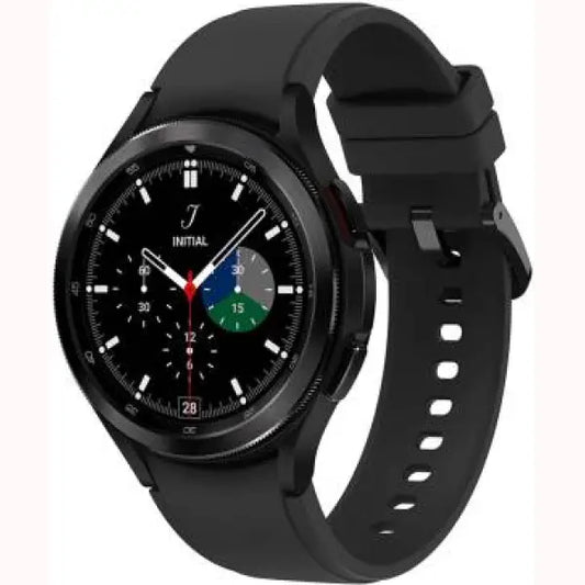 Smartwatch Samsung Galaxy Watch4 Classic con cinturino nero e quadrante digitale elegante