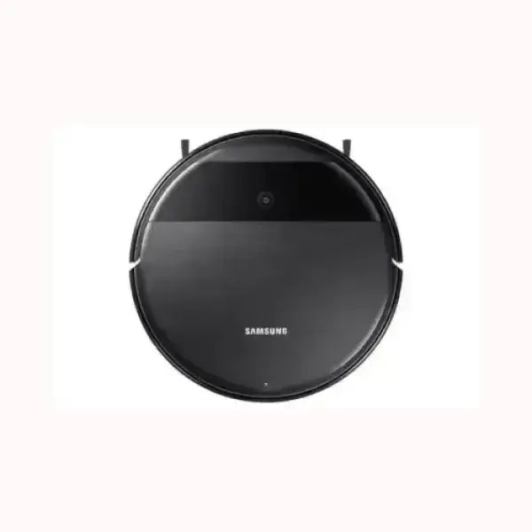 Aspirateur robot Samsung noir au design rond et capteurs intégrés pour un nettoyage automatique