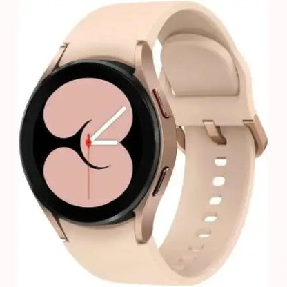 Samsung smartwatch rosa oro con cassa rotonda display AMOLED e cinturino in silicone chiaro