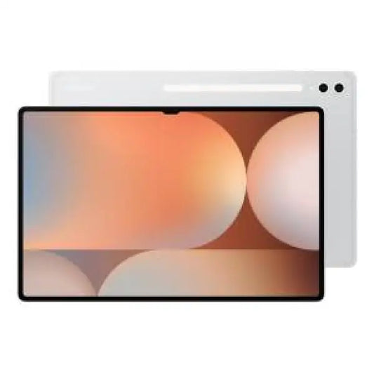 Tablet Samsung con schermo ampio e cornice sottile, design moderno e fotocamere posteriori doppie