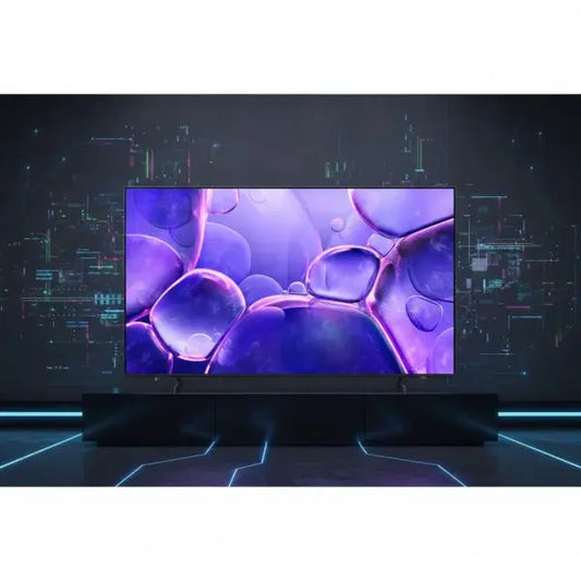 Televisione Samsung TV con display vibrante e design elegante su supporto moderno