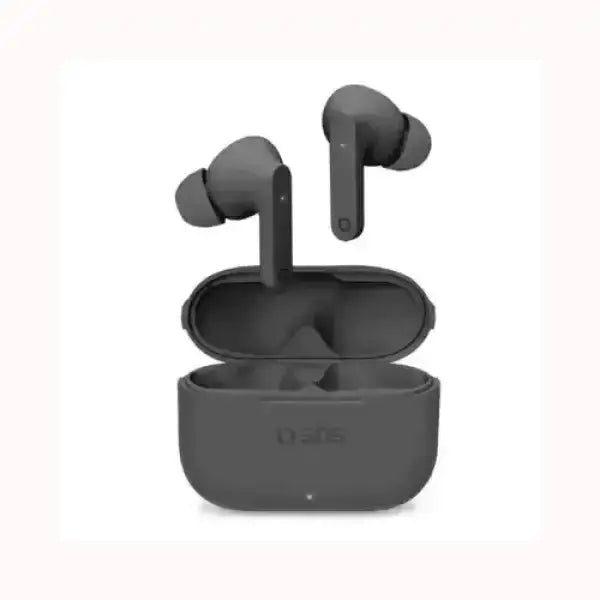 Écouteurs sans fil SBS noirs avec boîtier de chargement compact et design ergonomique