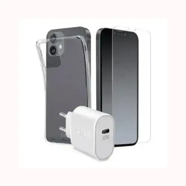 SBS KIT31IP1361 mobile phone starter kit Trasparente, Bianco Accessori telefonia