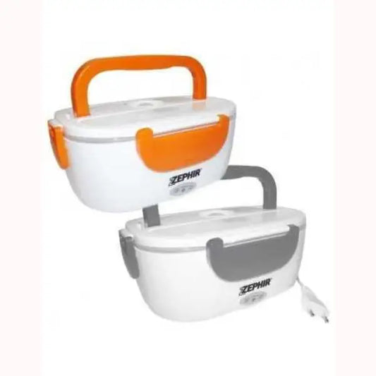 Scaldavivande Zephir portatile bianco con manico arancione e grigio per riscaldare cibo