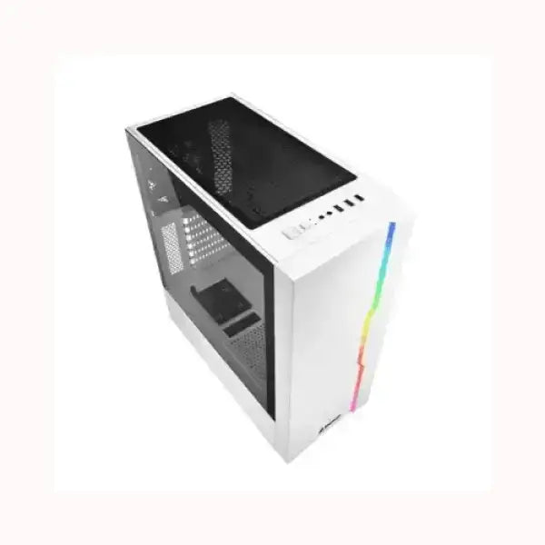 Case PC bianco SHARKOON con pannello laterale in vetro temperato e illuminazione RGB frontale