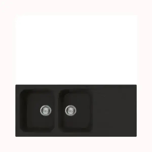 Lavello doppia vasca nero SMEG con design moderno e finitura elegante per cucina