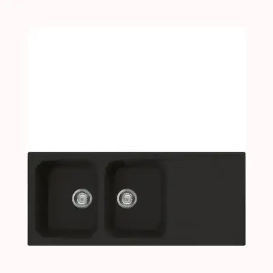 Lavello doppia vasca nero SMEG con design moderno e finitura elegante per cucina