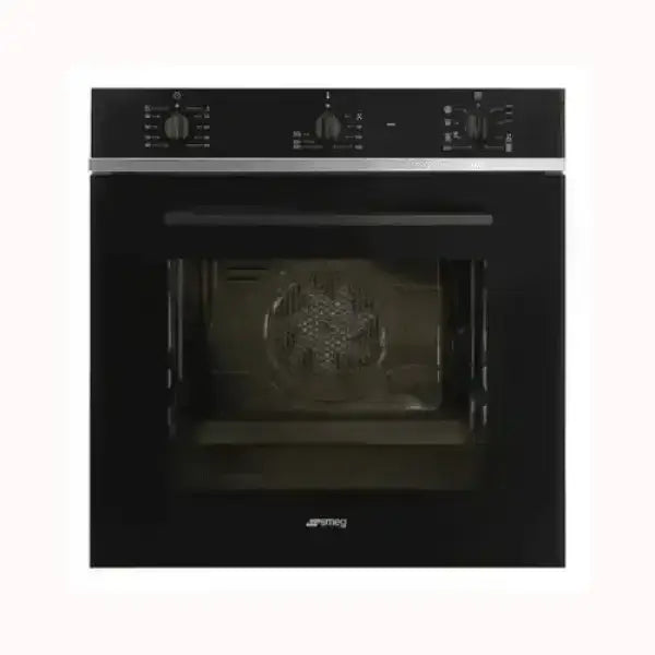 Forno da incasso nero con pannello di controllo manuale SMEG moderno e funzionale