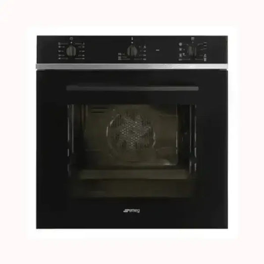 Forno da incasso nero con pannello di controllo manuale SMEG moderno e funzionale
