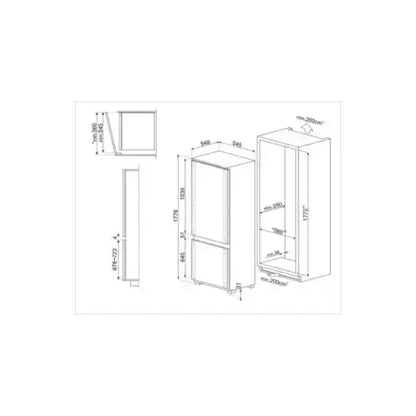 SMEG FRIGO INCASSO COMBINATO VENTILATO NO FROST 269LT E BIANCO C41721E - Frigoriferi da incasso - TecnoRoyal