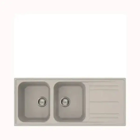 Lavello SMEG doppia vasca in acciaio inox con gocciolatoio integrato color grigio