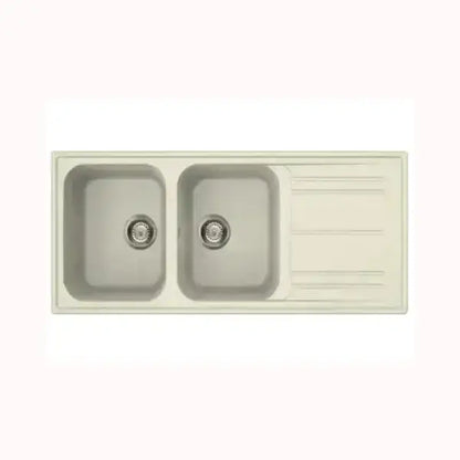 Lavello doppia vasca con gocciolatoio in colore chiaro SMEG LAVELLO per cucina moderna
