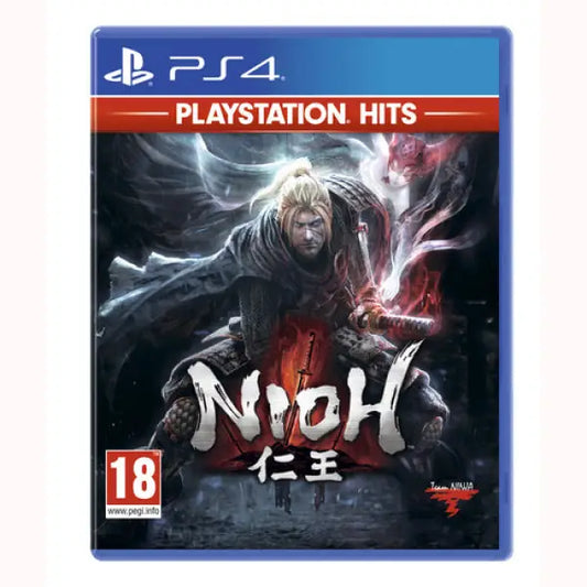 Copertina gioco Nioh per SONY PS4 con guerriero armato e effetti di fuoco e fumo