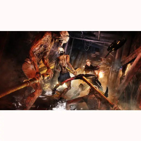 Immagine di gioco per SONY PS4 con personaggi mostruosi e combattimento in ambiente oscuro e inquietante