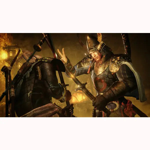 Scena di gioco con guerrieri medievali in armatura in un videogioco su console SONY PS4
