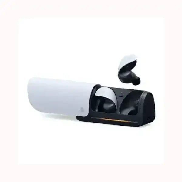 Auricolari wireless per SONY PS5 bianchi con custodia di ricarica nera compatta