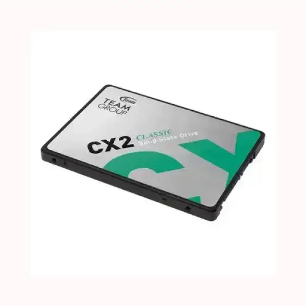 Disco rigido SSD TEAM GROUP CX2 Classic da 2.5 pollici con design grigio e verde