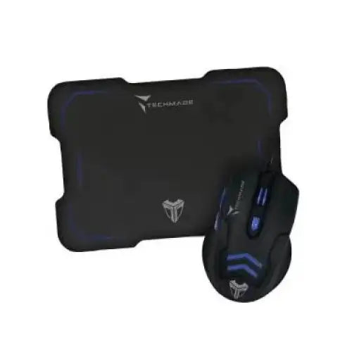 Techmade Kit Mouse USB + Tappetino Gaming Blu - Accessori informatica - TecnoRoyal